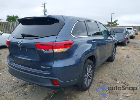 2018 Toyota Highlander Xle z USA, uszkodzony, nr VIN 5TDJZRFH2JS860847